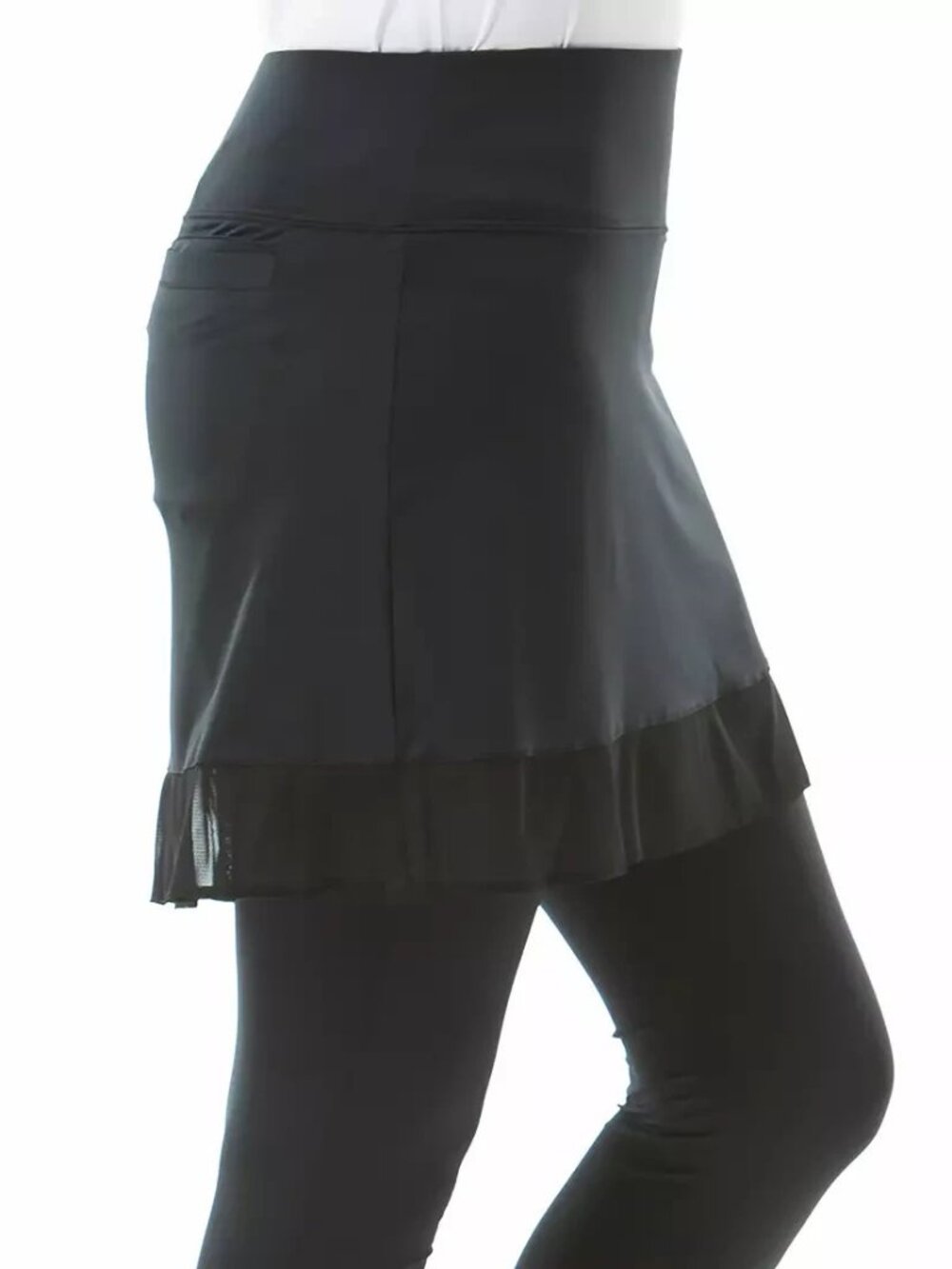 SanSoleil Women's SolCool Long 16'' Golf Skortie Black Size M UV Protection